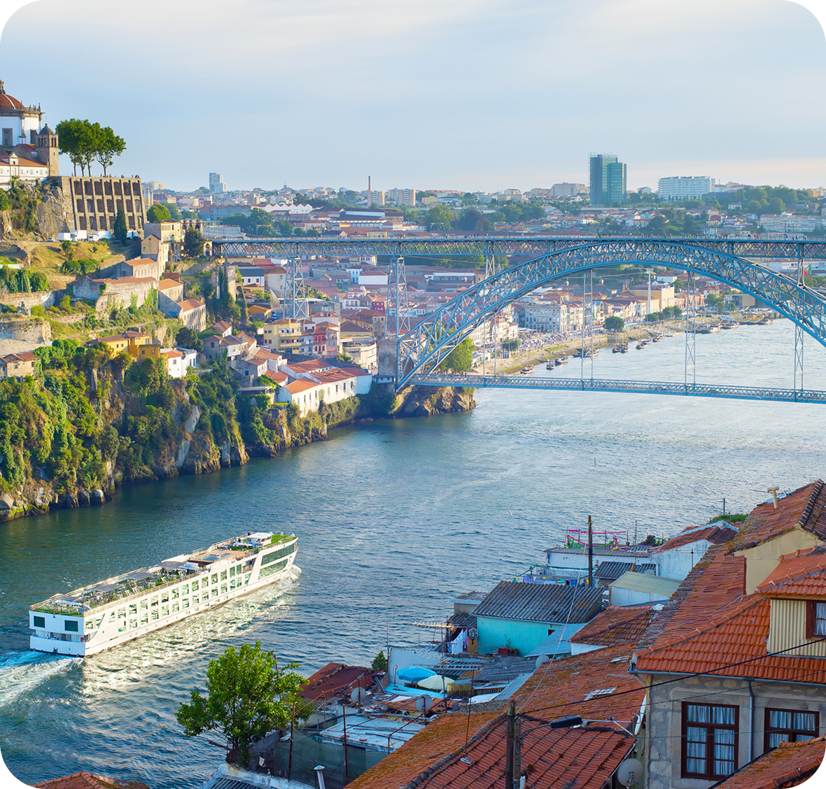 River cruise under Porto's Dom Luís I Bridge.