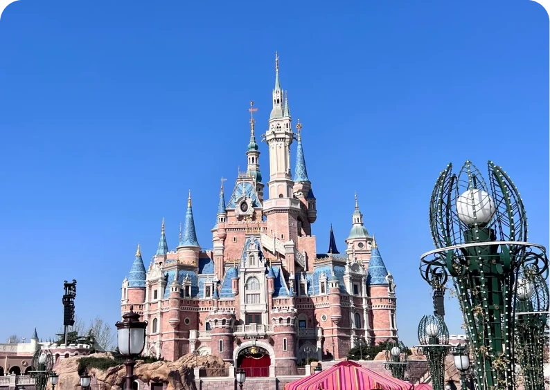Castle under a clear blue sky.